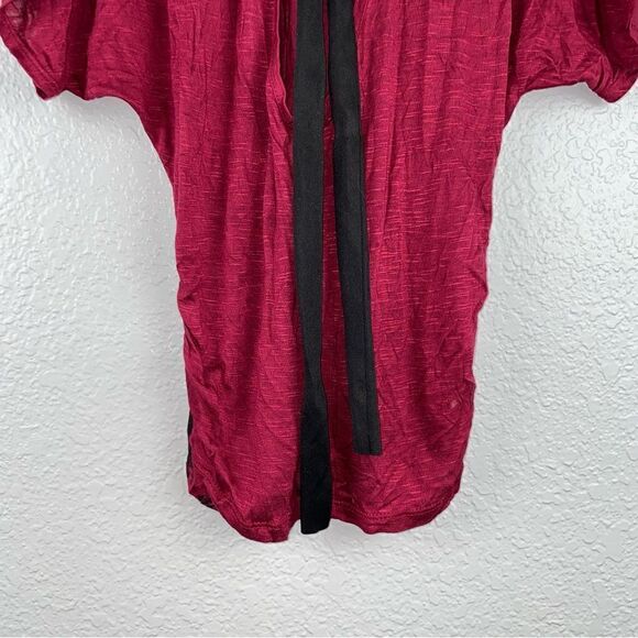 Miss Royal T Womens Floral Print Round Neck Short Sleeve Tie Back Blouse Small - Picture 5 of 9